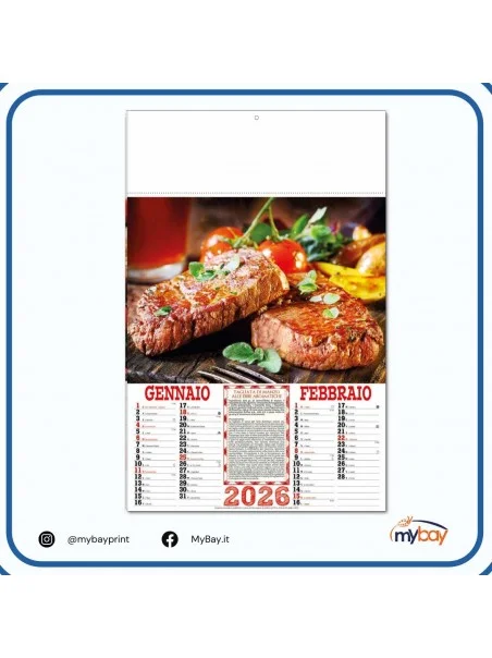 Calendario illustrato Gastronomia Carne – 6 fogli