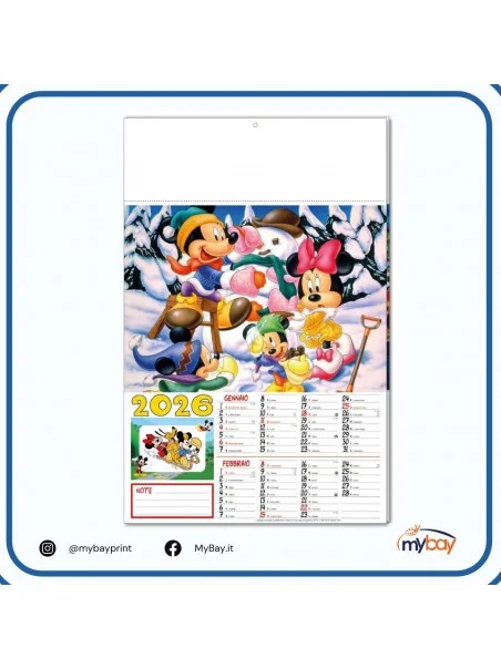 Calendario illustrato Mouse & Co – 6 fogli 32x49,5 cm con testata personalizzabile