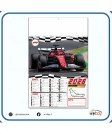 calendario illustrato formula 1 2026 6 fogli formato 32x49,5 cm