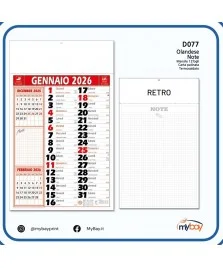calendario olandese note 12 fogli 28,8x47 cm tre colori