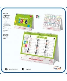 Calendario da Tavolo Color Mensile – 13 fogli spiralato con piedino personalizzabile
