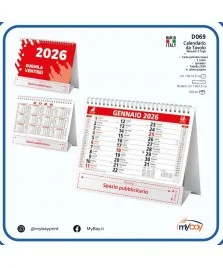 Calendario da Tavolo Mensile 13 Fogli Neutro