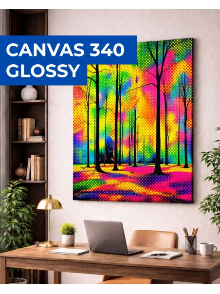 Tela canvas cotone finitura lucida, 340 gr/mq