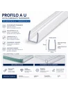 Profilo ad “U” 2 mt per pannelli 4-6-10-19 mm