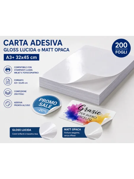 carta adesiva per stampante laser