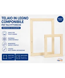 telaio in legno componibile per tele pittoriche