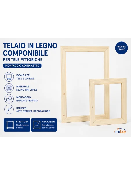telaio in legno componibile per tele pittoriche