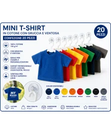 100% cotone, 140 g/m², 20 pezzi, gruccia e ventosa incluse, colori assortiti, gadget promozionale