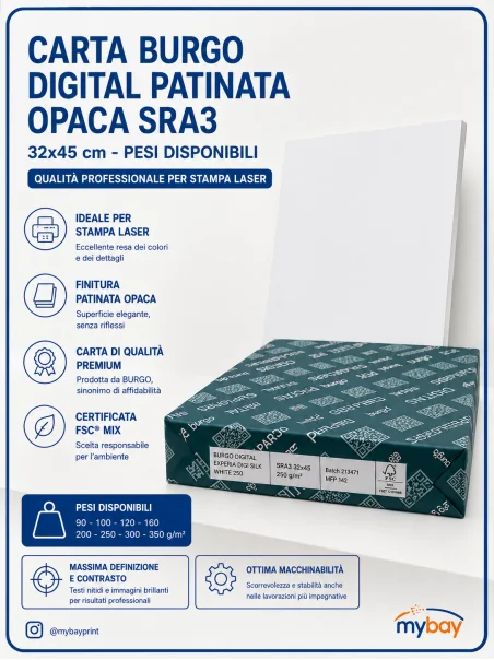 carta burgo patinata opaca sra3 per stampa laser professionale