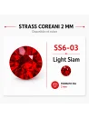 Strass coreani SS6-03 Light Siam da 2 mm, termoadesivi, confezione da 72000 pezzi.