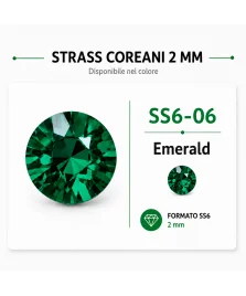 Strass coreani SS6-06 Emerald 2 mm confezione 72000 pezzi