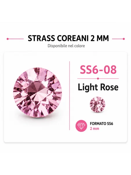 Strass coreani SS6-08 Light Rose da 2 mm, in stock con offerta su quotazione.