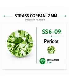 Strass coreani SS6-09 Peridot 2 mm confezione 72000 pezzi