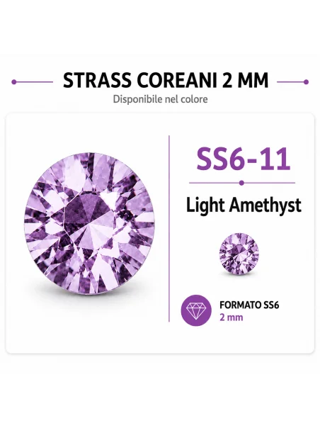 Strass coreani SS6-11 Light Amethyst 2 mm