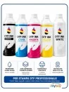 Inchiostri DTF CMYK e bianco per stampanti tessili professionali
