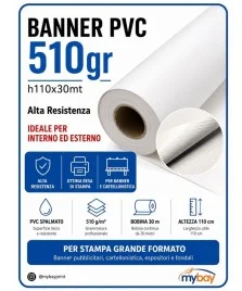 Banner PVC 510 g spalmato 110 cm – Bobina 30 m