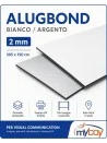 lastra Alugbond bianco argento per stampa UV e visual communication