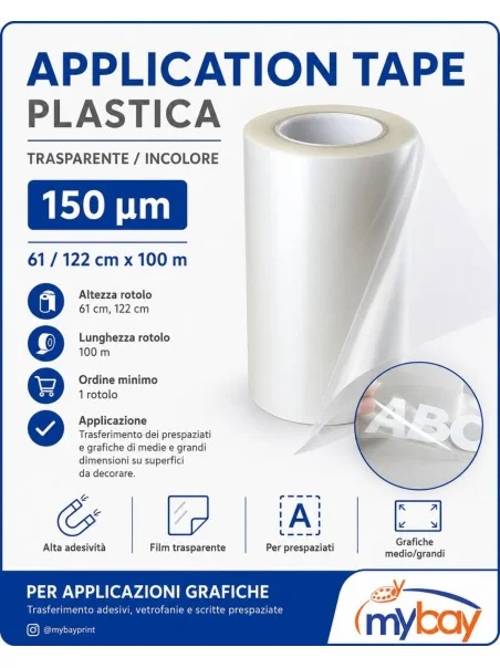 Application Tape Plastica 150 µm – Alta adesività