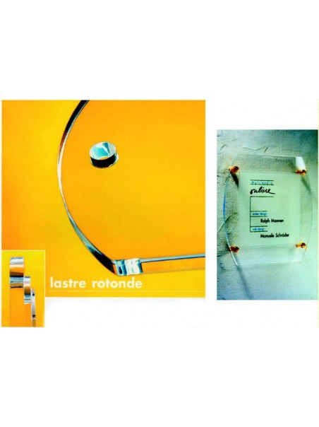 Targa arrotondata in plexiglass trasparente forate e lucidate